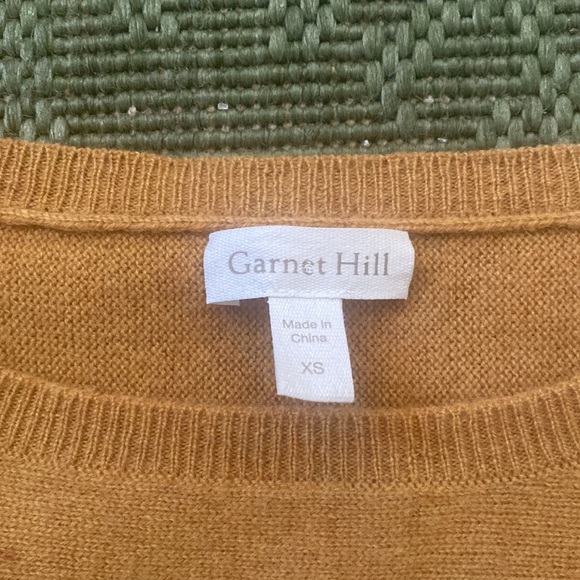 Garnet Hill Essentials Cashmere Cropped Sweater in Ochre - Picture 3 of 5